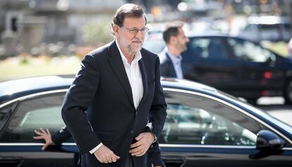 El presidente en funciones, Mariano Rajoy, el pasado sábado en Barcelona.