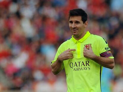 Messi, durante el partido ante el Almería.