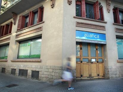 La sede de L'Aliança en Barcelona, ayer.