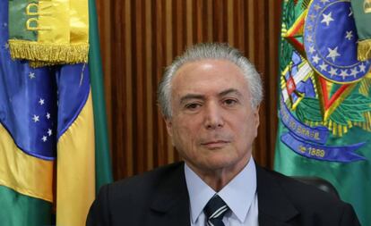 O presidente interino, Michel Temer, no &uacute;ltimo dia 13, em Bras&iacute;lia. 