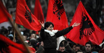 Celebración de la independencia de Kosovo, en 2008.
