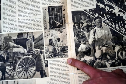 Doble página de 'The New York Times Magazine' del 24 de enero de 1937 en el que aparece publicada la foto (centro) de Robert Capa.