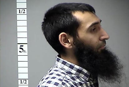 This file handout photo taken on October 31, 2017 courtesy of the St. Charles County Dept. of Corrections in the midwestern US state of Missouri shows Sayfullo Habibullahevic Saipov.