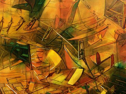 <i>Splitting the Ergo</i> (1946), óleo de Roberto Matta.