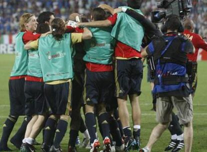 Celebración del pase a semifinales.