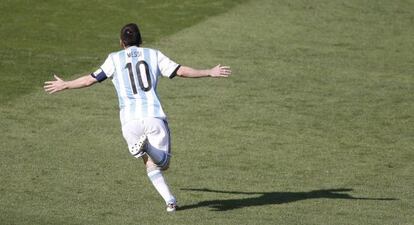 Lionel Messi celebrando su gol.
