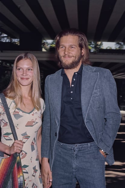 Jeff Bridges y Susan Geston en 1975.