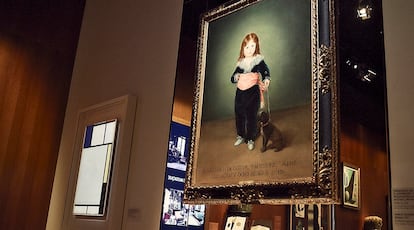 El retrato pintado por Goya del niño Luis María de Cistué, que formó parte de la colección de la pareja y que Bergé donó al Museo del Louvre.