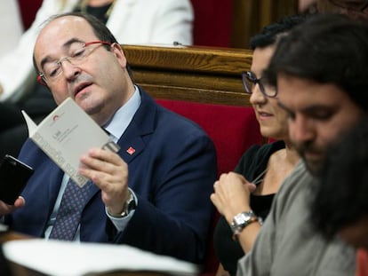 Miquel Iceta en el Parlament, en 2017.