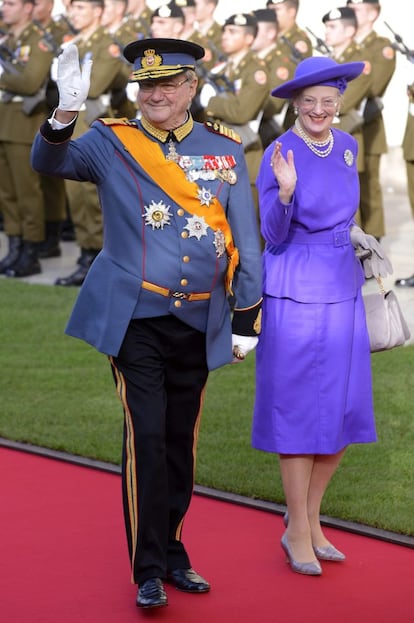 La reina Margarita de Dinamarca y el príncipe consorte Enrique de Dinamarca.