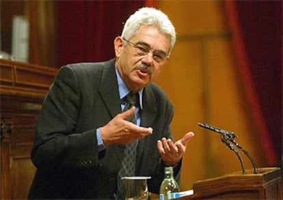 Pasqual Maragall, durante el debate de investidura en el Parlament.
