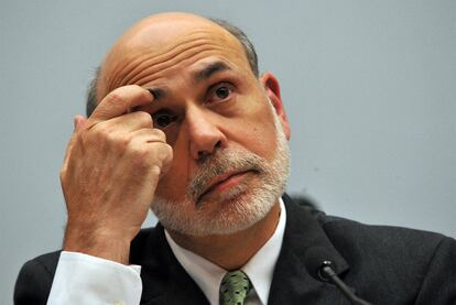 Ben Bernanke, presidente de la Reserva Federal, en la intervención de ayer en el Capitolio.