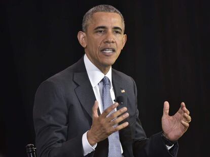 El presidente de EE UU, Barack Obama, este domingo en Chicago. 