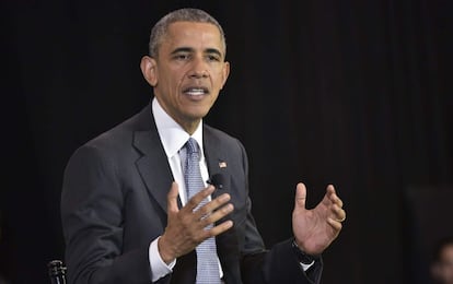 El presidente de EE UU, Barack Obama, este domingo en Chicago. 