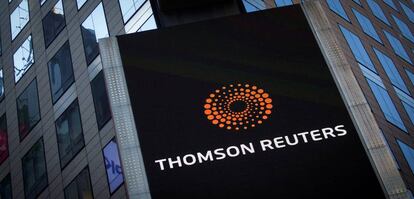 Fachada de la sede de Thomson Reuters en Nueva York.