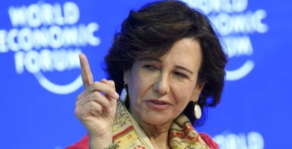 La presidenta de Banco Santander, Ana Botín, el pasado año en el Foro Económico Mundial de Davos.