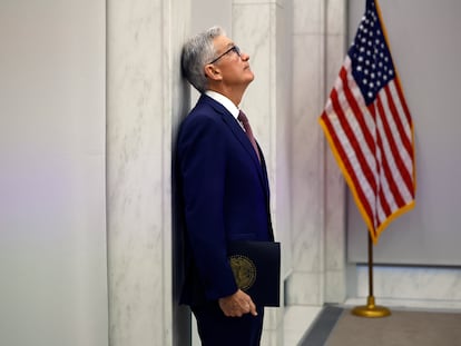 El presidente de la Reserva Federal, Jerome Powell, antes de una rueda de prensa en noviembre de 2023.