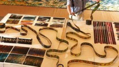 El artista José Antonio Sistiaga en su estudio de San Sebastián.