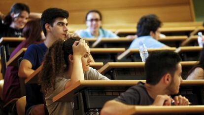 Prueba de selectividad en la Universidad Complutense, el 10 de junio.