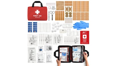 kit supervivencia ue para casa: botiquín con 180 elementos y maletín incluido.