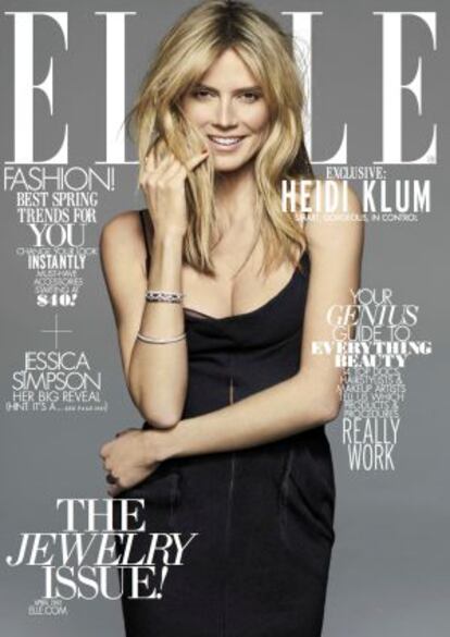 Heidi Klum en la portada de la edición de abril de 'Elle'.