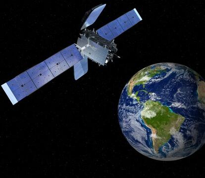 Imagen del sat&eacute;lite Amazonas 4A, lanzado al espacio el pasado mes de marzo por Hispasat.