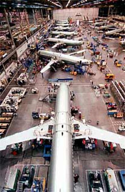 Fabricación de aviones 737 en la planta de Boeing en Renton.