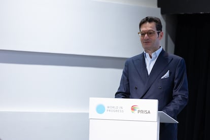El presidente del Grupo Prisa, Joseph Oughourlian, este viernes en el foro de diálogo 'World In Progress'.