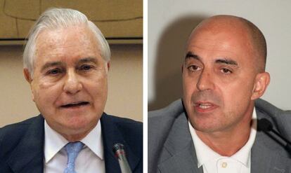 Carlos Dívar(l) and Jose Manuel Gómez Benítez.