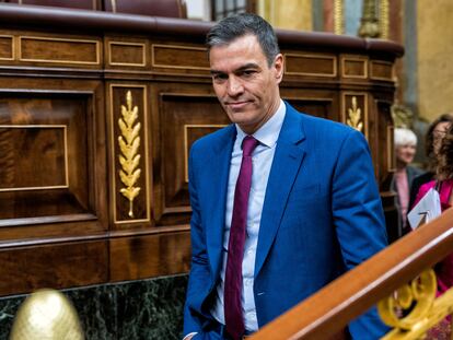 Pedro Sánchez, ayer en la sesión de control al Gobierno en el Congreso.