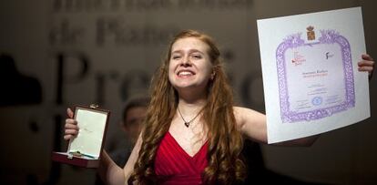 La pianista Anastasia Rizikov, este viernes tras recibir el Premio Jaén.