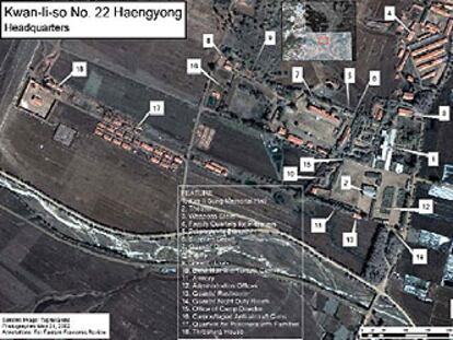 Imagen por satélite del campo de concentración número 22 de Haengyong.