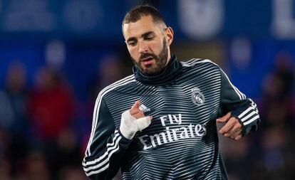 Benzema, este jueves en Getafe.