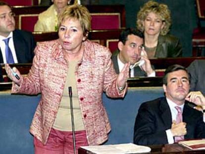 La ministra de Sanidad, Celia Villalobos, durante su comparecencia ayer en el Senado.