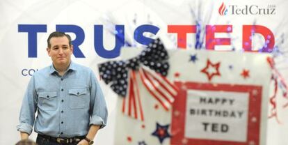 El cantidato republicano a la presiencia, Ted Cruz, en un mitin en Texas.