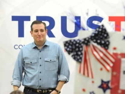 El cantidato republicano a la presiencia, Ted Cruz, en un mitin en Texas. 