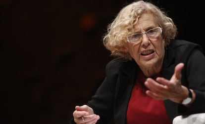 La alcaldesa madrileña, Manuela Carmena, durante un acto.