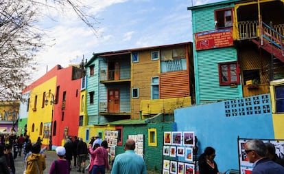 Caminito, la calle más emblemática en el barrio de La Boca.