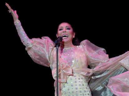 Isabel Pantoja durante su concierto en marzo de 2020 en el Palacio de los Deportes de Madrid.