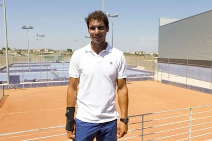 Rafael Nadal, el lunes durante la presentación de las instalaciones del centro de "Es Centre Tennis & Padel". 