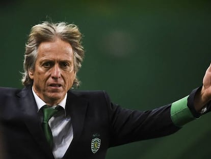 Jorge Jesus, durante un partido del Sporting en la liga portuguesa. 