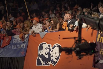 Partidarios de Scioli en un mitin en Buenos Aires.