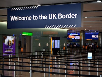 Terminal de control de frontera en el aeropuerto londinense de Heathrow