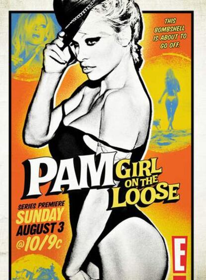 El cartel que anuncia <i>Girl on the Loose,</i> el <i>reality</i> de Pamela Anderson.