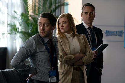 Kieran Culkin, Sarah Snook y Matthew Macfadyen, en 'Succession'.