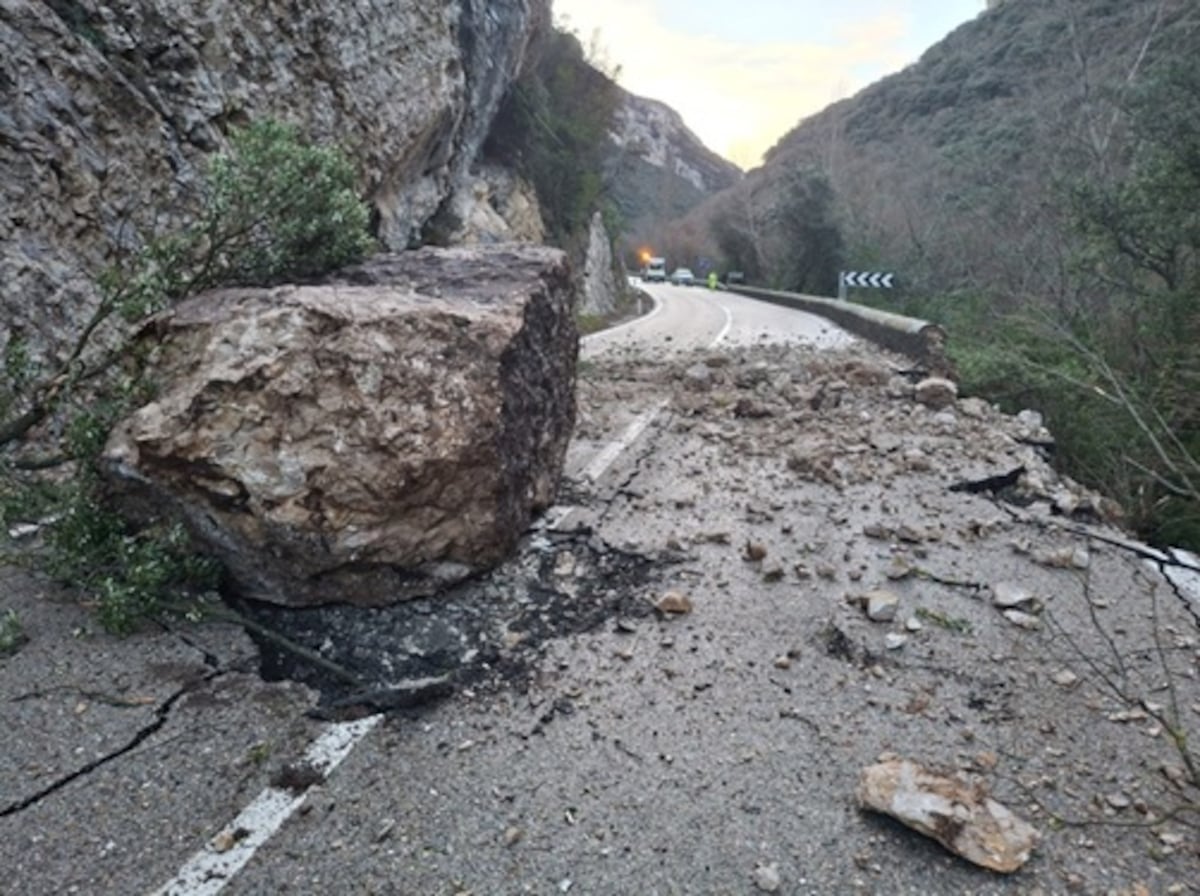 Cortada una carretera nacional en Burgos por un desprendimiento durante el temporal, que deja varios ríos en alerta