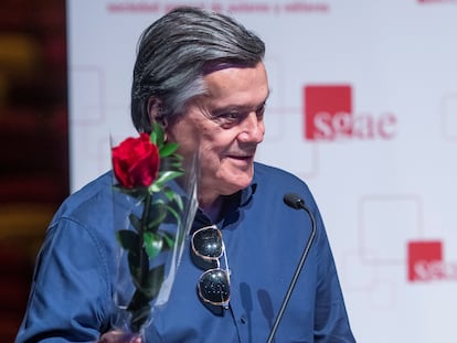 El artista José Moreno Hurtado 'Josele', tras recibir la llave simbólica de la Sociedad General de Autores (SGAE).