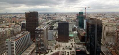 Vista del eje de la Castellana en Madrid, donde est&aacute;n ubicadas numerosas grandes empresas.