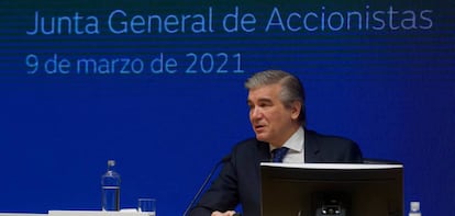 Francisco Reynés, presidente y consejero delegado de Naturgy, en la última junta de accionistas.