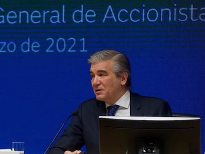 Francisco Reynés, presidente de Naturgy, en la última junta de accionistas de la compañía..